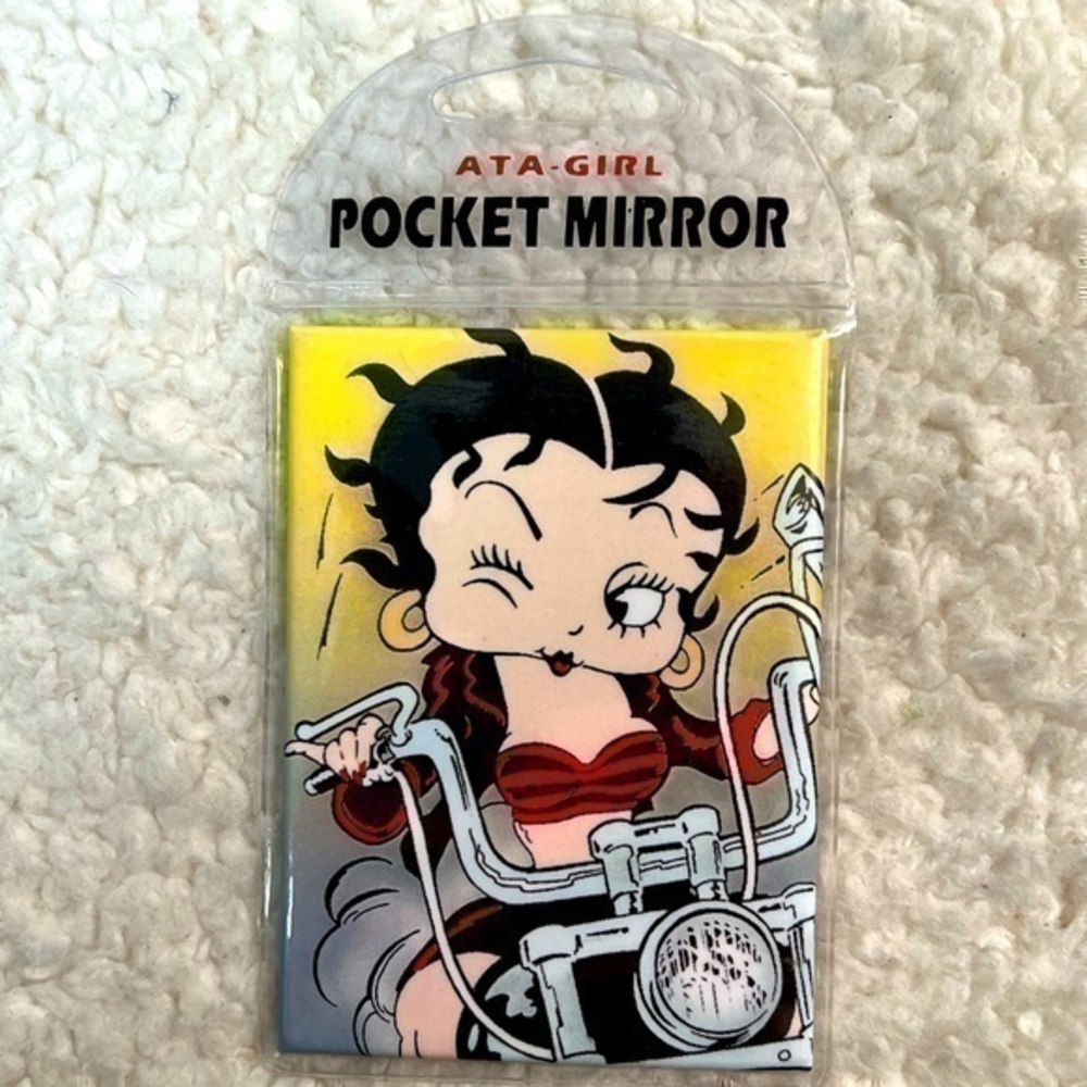 Ata-Boy Betty Boop Biker Pocket Mirror